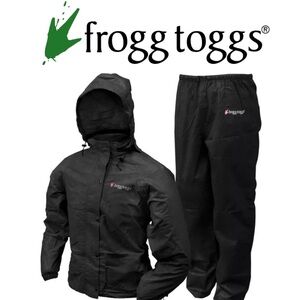 Frogg Toggs Black Rain Suit women’s size large
